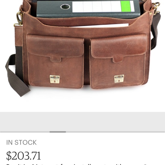 NWT and dust bag- and box men or woman’s leather bag - Picture 3 of 6